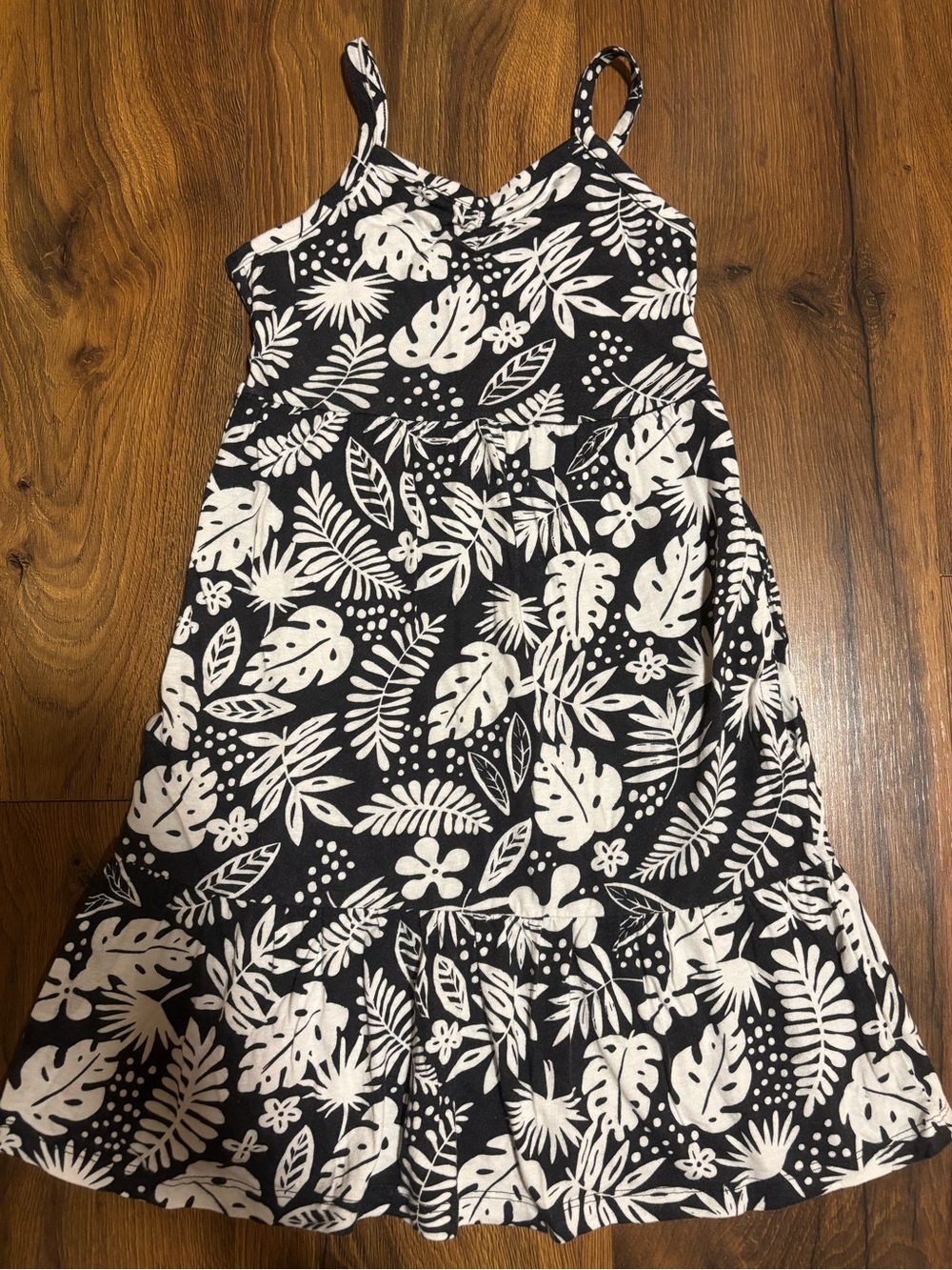 Old Navy Girls’ Sleeveless Tropical Dress - Black XS